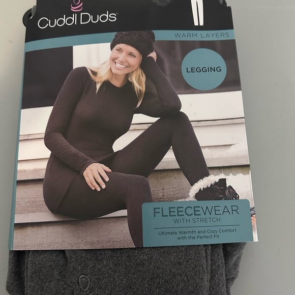 Cuddl Duds Charcoal Fleecewear Leggings - Picture 1 of 2
